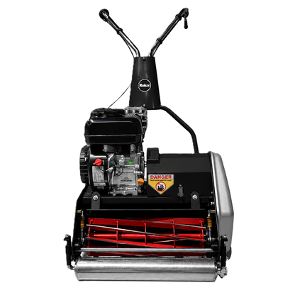 Rolux S17 petrol cylinder mower side view